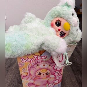 Baby three glitter eyes green bear backpack